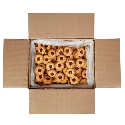 Печенье ЯШКИНО "Курабье с вишнёвым джемом" сдобное, гофрокороб 4 кг, ЯП815