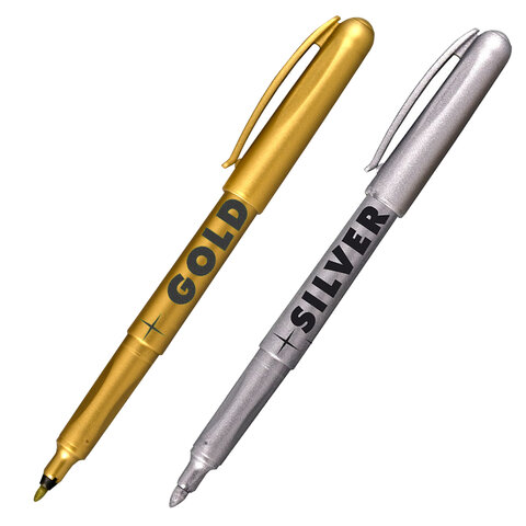 Маркеры для декорирования 2 ЦВЕТА CENTROPEN, СЕРЕБРЯНЫЙ/ЗОЛОТОЙ, круглые, 1,5-3 мм, 626900201