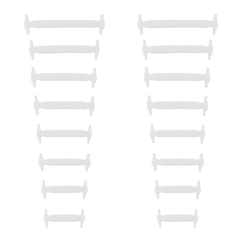 Шнурки силиконовые плоские БЕЛЫЕ 16 шт., ширина 7 мм, SHEGRA, 701716