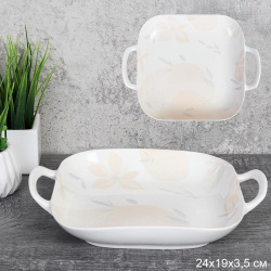 Блюдо с ручками 24,5х19 см / A12-34 /уп 22/