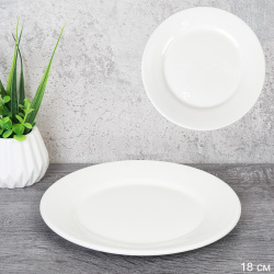 Тарелка 18 см / DX0083-7 /уп 80/ утолщенный край белое