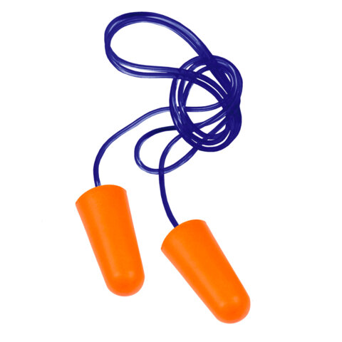 Беруши одноразовые пенополиуретановые со шнурком, 1 пара в пакете, SNR 43 дБ, RABBITEX, 671313