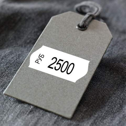 Этикет-лента 22Х12 мм, волна, белая, КОМПЛЕКТ 10 рулонов по 1000 этикеток, 117548