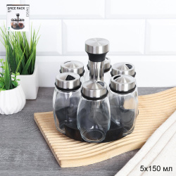 Набор для специй 6 предмета на подставке / NSP-389 /уп 24/