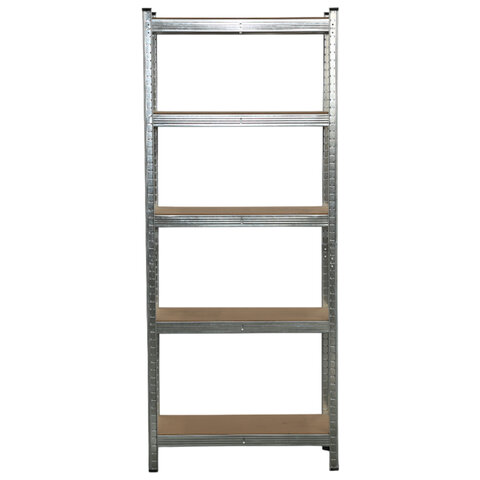 Стеллаж металлический BOOMHOUSE (БУМХАУС) безболтовой, 1800x750x350 мм, 5 полок МДФ, серебристый, 291411