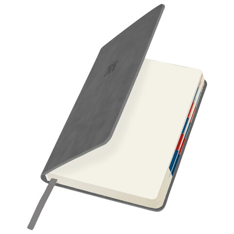 Ежедневник датированный 2026 B6 125х173 мм, GALANT "Vivid", под кожу, серый, 117410