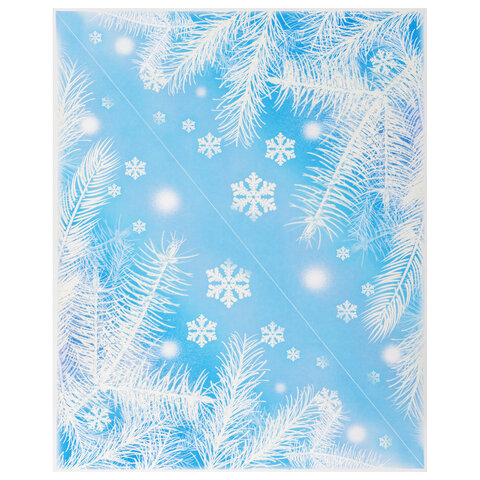 Украшение для окон и стекла ЗОЛОТАЯ СКАЗКА "Морозные узоры 2", 30х38 см, ПВХ, 591224