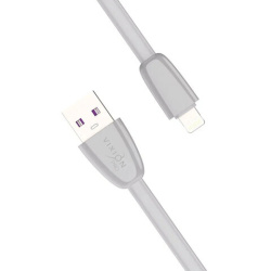 Кабель силиконовый USB-Lightning 8pin,1м,VIXION PRO VX-12i,для зарядки и перед. данных, серый, 02991, БП-00000968