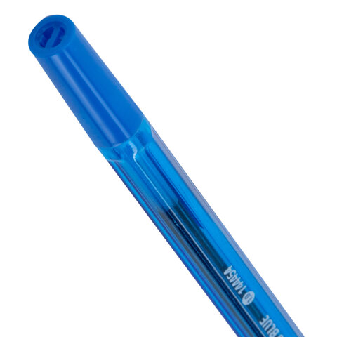 Ручка шариковая STAFF "Basic BP-66 BLUE", СИНЯЯ, корпус синий, узел 1 мм, линия письма 0,5 мм, 144454