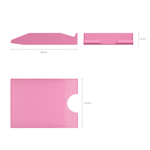 Лоток горизонтальный для бумаг ERICH KRAUSE "Office-Pastel" (346х254х61 мм), розовый, 55542