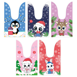 Пакетик подарочный НАБОР 35 штук, новогодний, 13,8х23 см, с зажимами, полиэтилен, ЗОЛОТАЯ СКАЗКА, 592423