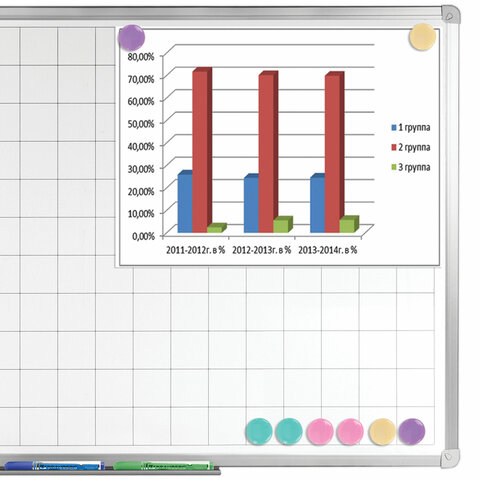 Магниты 30 мм, НАБОР 8 шт., BRAUBERG "PASTEL", блистер, 272518