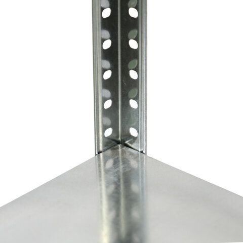 Стеллаж металл BOOMHOUSE (БУМХАУС) 1200x600x300 мм, 4 полки, нагрузка на стеллаж до 120 кг, серебристый, 291417