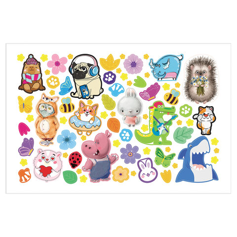 Альбом с наклейками, А5, 8 листов, 600 наклеек, "Милые и забавные" HATBER, 8Ан5, 8Ан5_31982