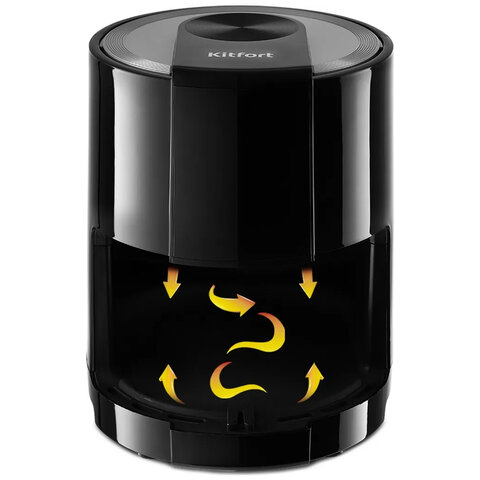 Аэрогриль KITFORT КТ-2225, 1000 Вт, 1,9 л, 6 программ, таймер, сенсорное управление, черный