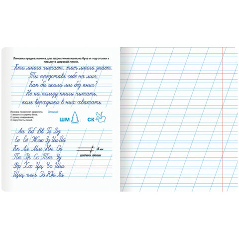 Тетради ДЭК 12 л. КОМПЛЕКТ 10 шт. ПРОПИСЬ № 4 косая линия, со справкой, ЮНЛАНДИЯ, 404857