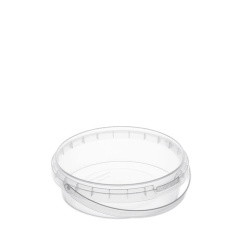 Банка с крышкой 285 мл, пластиковая под пресервы, с контрольным замком, диаметр 122 мм, ВЗЛП, 1213КП