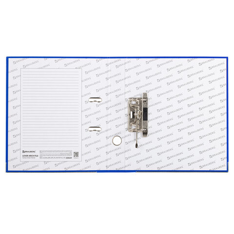 Папка-регистратор, покрытие пластик, 50 мм, ПРОЧНАЯ, с уголком, BRAUBERG, синяя, 226590