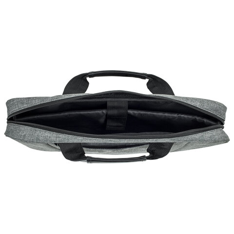 Сумка портфель BRAUBERG OFFICE с отделением для ноутбука 17,3", светло-серый меланж, 34х44х6 см, 272613