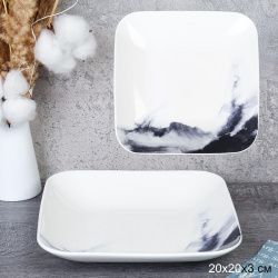 Блюдо квадратное Мрамор / DR-1009 /уп 44/ 20,5 см