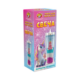 Свеча, набор "Сделай свечу Единорог", 1 свеча, с декоративными наполнителями, JOLLY JOT (ДЖОЛЛИ ДЖОТ), 665991