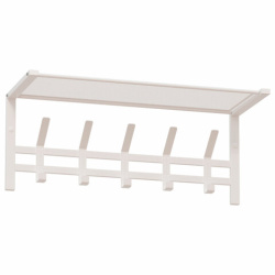 Вешалка настенная с полкой "Торонто-21", 270х670х270 мм, 5 крючков, металл, белая, ВСПТ21 Б