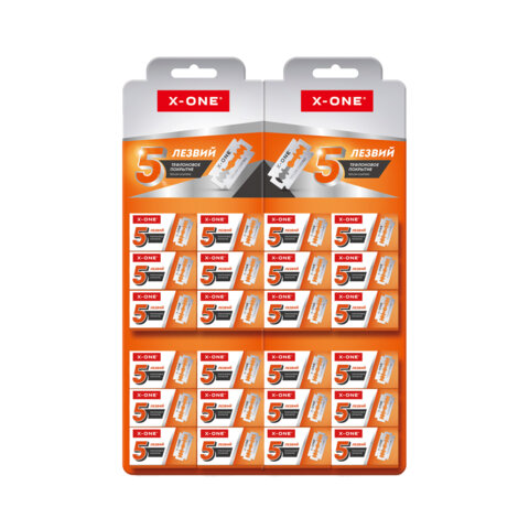 Сменные лезвия из нержавеющей стали для безопасных бритв, 5 штук, Х-ONE (ИКС-УАН), 700038