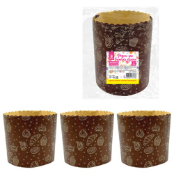 Форма бумажная для выпечки пасхального кулича "Выпечка", КОМПЛЕКТ 6 шт., 7х8,5 см, ЗОЛОТАЯ СКАЗКА, 592660