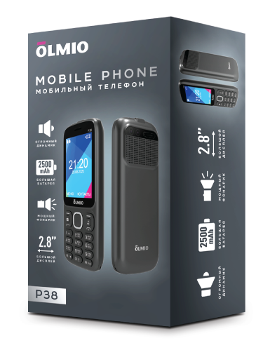 P38 Olmio (черный) Мобильный телефон