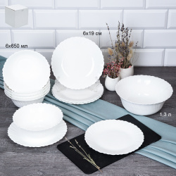 Столовый набор 13 предметовТюльпан белый L13 LHK680 (WHITE) (уп 2)