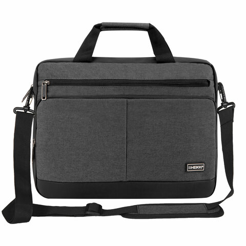 Сумка портфель HEIKKI FORWARD (ХЕЙКИ) с отделением для ноутбука 15,6", темно-серая, 29х40х9 см, 272611