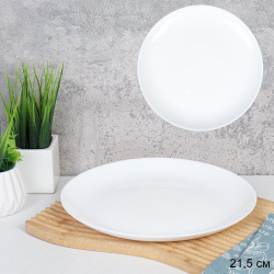 Тарелка обеденная 215 мм Евро Дэй белая YGP-85 (white) /уп 48/