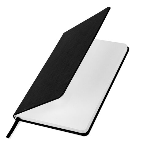 Блокнот А5 138x213 мм, BRAUBERG "Basic", под кожу, 80 л., клетка, черный, 116227