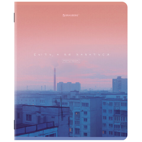 Тетради ДЭК А5 48 л. КОМПЛЕКТ 5 шт. BRAUBERG скоба, клетка, матовая ламинация, МНОГОЭТАЖКИ, 404938