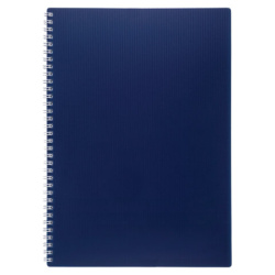 Тетрадь обложка пластик, А4 80л. гребень, клетка, HATBER, VELVET Синяя, 081562, 80Т4В1гр_01609