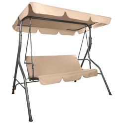 Качели садовые DASWERK "COMFORT SC-003", 3 места, Ш170хГ110хВ153 см, мягкое сиденье, кофейный, 680052