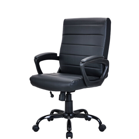 Кресло BRABIX "Win MG-353", кожзаменитель, разборное пятилучие, черное, 532981