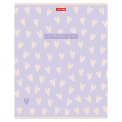 Тетрадь А5 48 л., HATBER, скоба, клетка, обложка картон, тиснение, LOVE IS... (микс в спайке), 093099, 48Т5тВ1