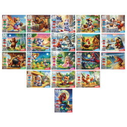 Пазл картонный ОЖИВИ МУЛЬТФИЛЬМ 35/60/104 элементов АССОРТИ, 230х330 мм, РК