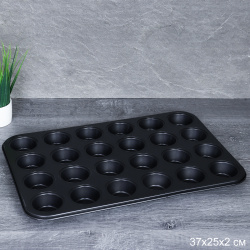 Форма для выпечки кексов и тарталеток 24 ячейки 37х25 см / d-4,5;h-2,5/ F-764 /уп 36/ 0.49/