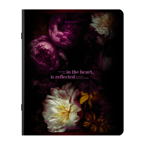 Тетради ДЭК А5 48 л. КОМПЛЕКТ 5 шт. BRAUBERG скоба, клетка, глянцевый лак, "Цветы", 404928