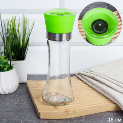 Мельница для специй и соли 19 см с крышкой/ W-457-G /уп 80/ Зеленая