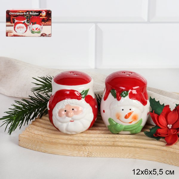 Набор для специй Дед мороз и Снеговик / B3014 /уп 96/ новогодний