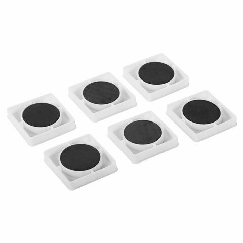 Магниты квадратные стеклянные 35 мм для досок магнитно-маркерных, НАБОР 6 шт., "КОТ-ЭНТУЗИАСТ" BRAUBERG KIDS, блистер, 272514