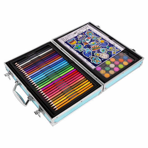 Набор ЮНОГО ХУДОЖНИКА "КОСМОС" для рисования и творчества в кейсе ЮНЛАНДИЯ, 165 предметов, 665671