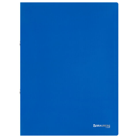 Папка на 2 кольцах А4 BRAUBERG UNIVERSAL, 25 мм, синяя, до 170 листов, 0,5 мм, 273030