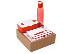 Набор «Bitetime» с бутылкой для воды, блокнотом, ручкой и ланчбоксом, Цвет красный