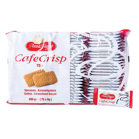 Печенье ANNA FAGGIO “Cafe Crisp" в индивидуальной упаковке, 75 штук, карамелизированное, 450 г, D000912