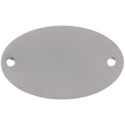 Шильдик металлический Alfa Oval, серебристый, 1,5х2,5 см