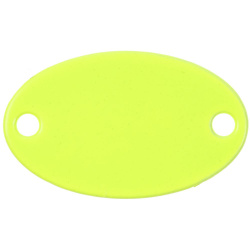 Шильдик металлический Alfa Oval, желтый неон, 1,5х2,5 см